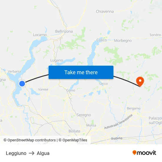 Leggiuno to Algua map