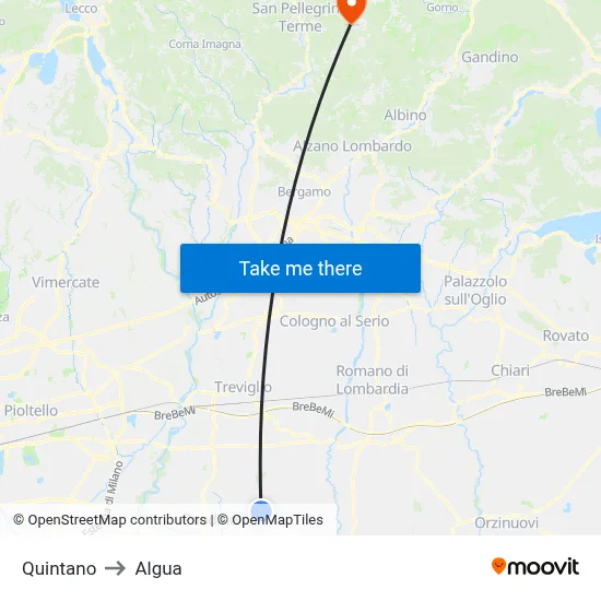 Quintano to Algua map