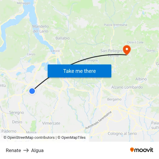 Renate to Algua map
