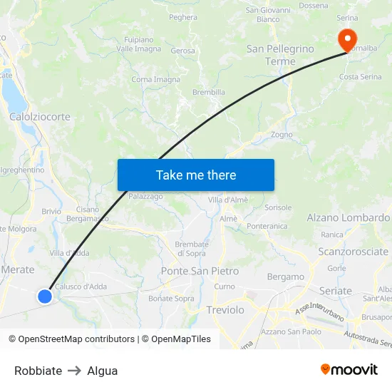 Robbiate to Algua map