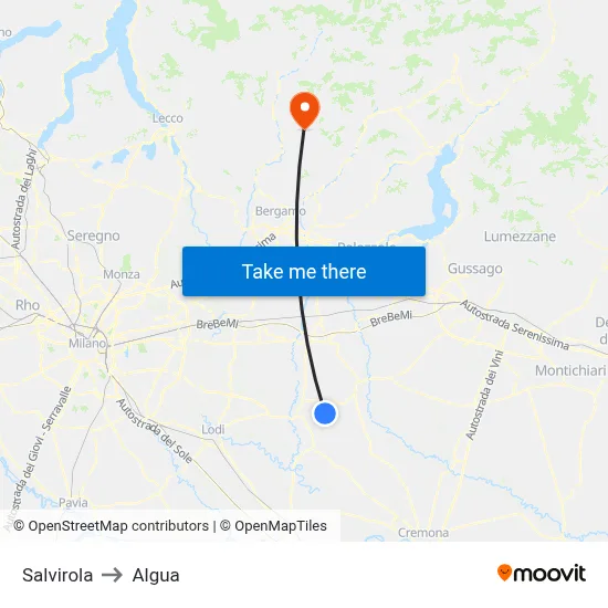 Salvirola to Algua map