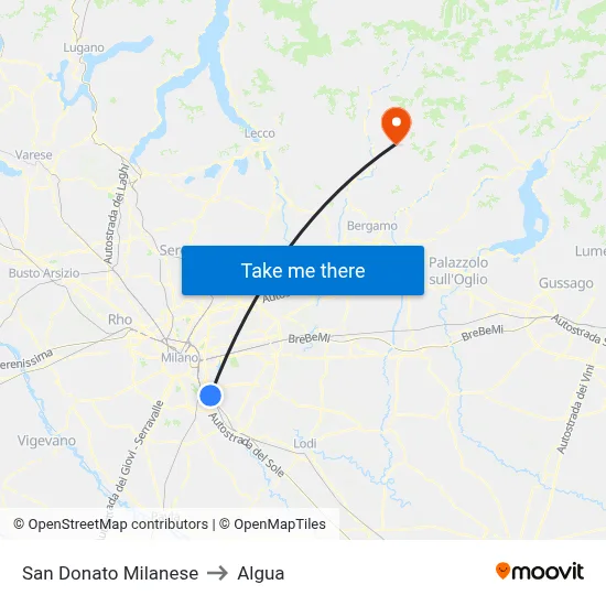 San Donato Milanese to Algua map