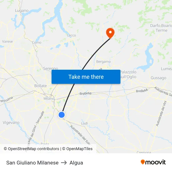 San Giuliano Milanese to Algua map