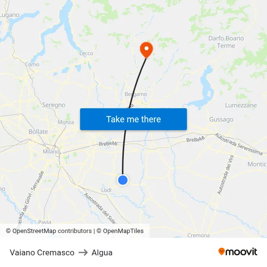 Vaiano Cremasco to Algua map