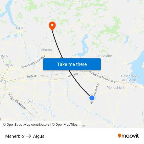 Manerbio to Algua map