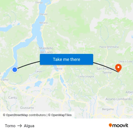 Torno to Algua map