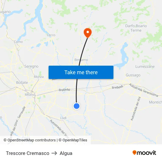 Trescore Cremasco to Algua map