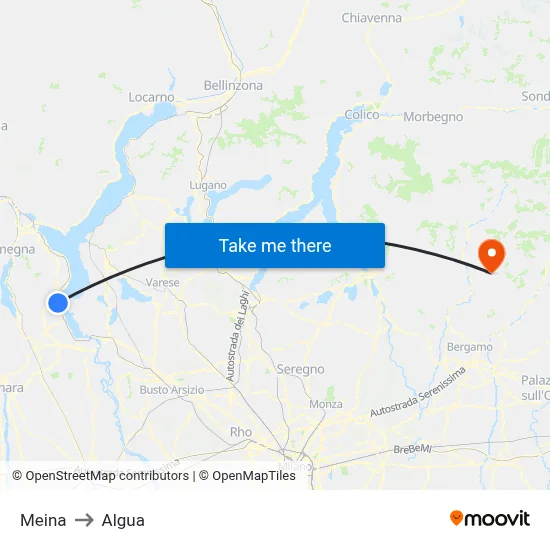 Meina to Algua map
