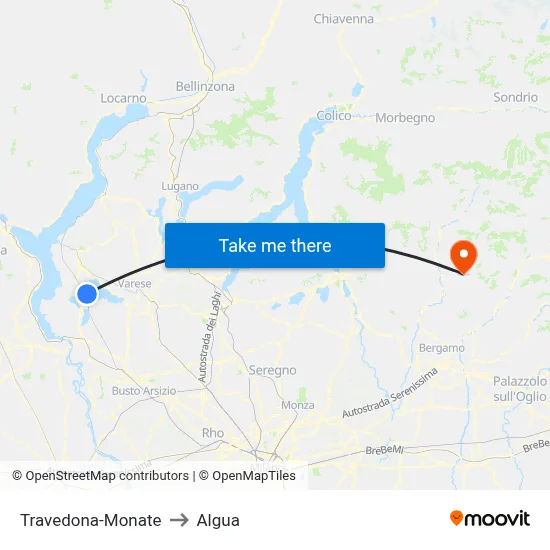 Travedona-Monate to Algua map