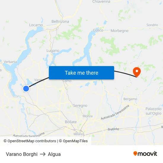 Varano Borghi to Algua map