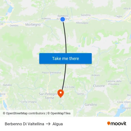Berbenno Di Valtellina to Algua map