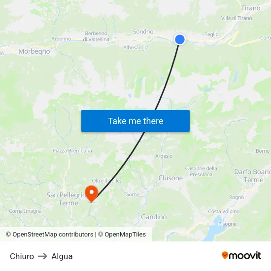 Chiuro to Algua map