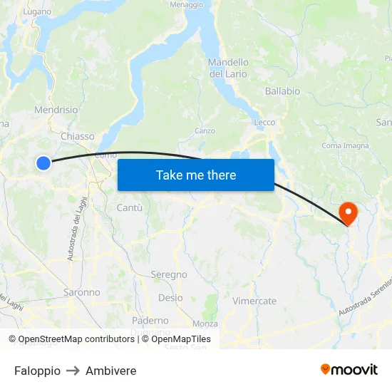 Faloppio to Ambivere map