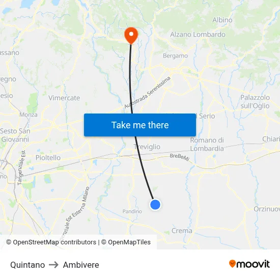 Quintano to Ambivere map