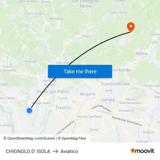 Chignolo D' Isola to Aviatico map
