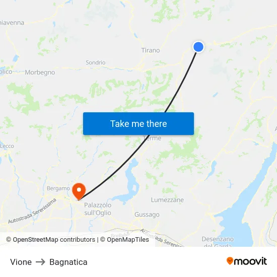 Vione to Bagnatica map