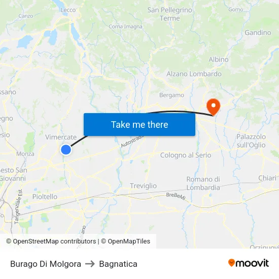 Burago Di Molgora to Bagnatica map