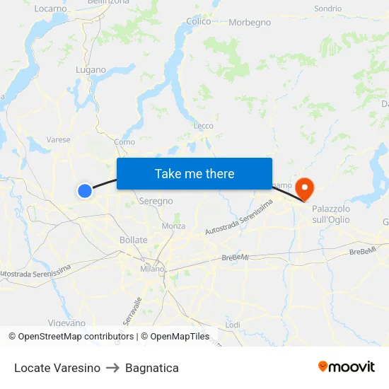 Locate Varesino to Bagnatica map