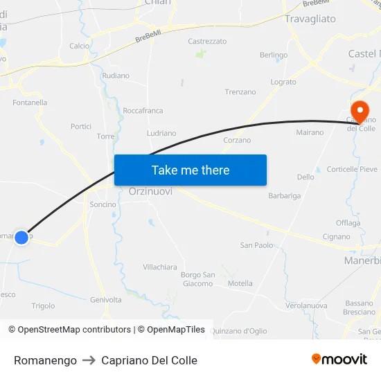 Romanengo to Capriano Del Colle map