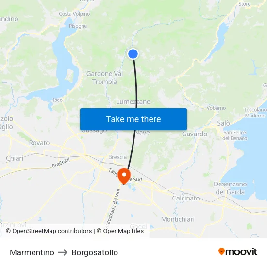 Marmentino to Borgosatollo map