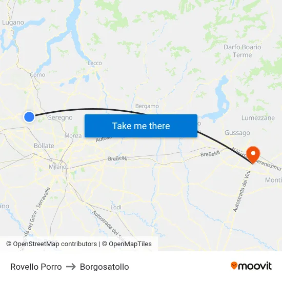 Rovello Porro to Borgosatollo map
