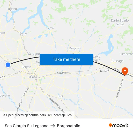 San Giorgio Su Legnano to Borgosatollo map