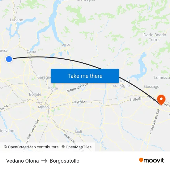 Vedano Olona to Borgosatollo map