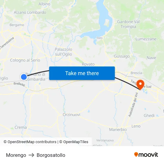 Morengo to Borgosatollo map