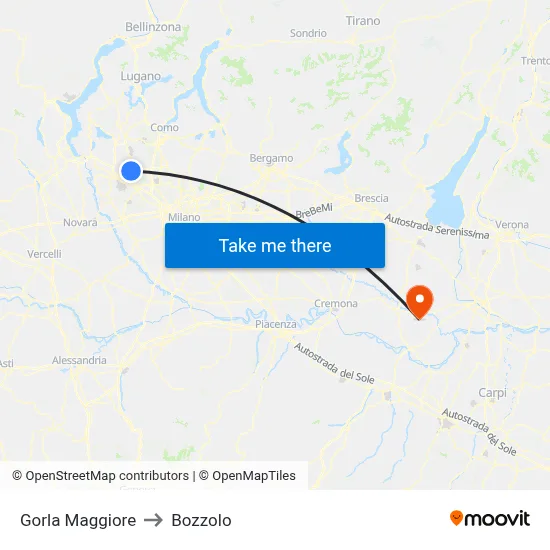 Gorla Maggiore to Bozzolo map