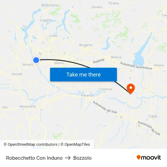 Robecchetto Con Induno to Bozzolo map