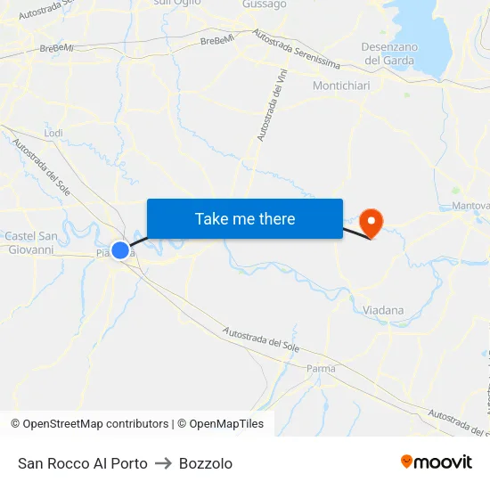 San Rocco Al Porto to Bozzolo map