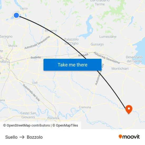Suello to Bozzolo map