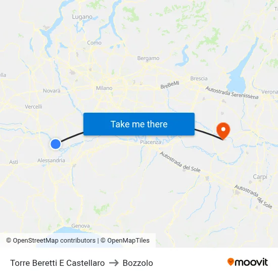 Torre Beretti e Castellaro to Bozzolo map