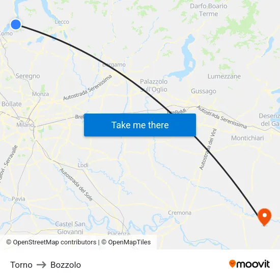 Torno to Bozzolo map