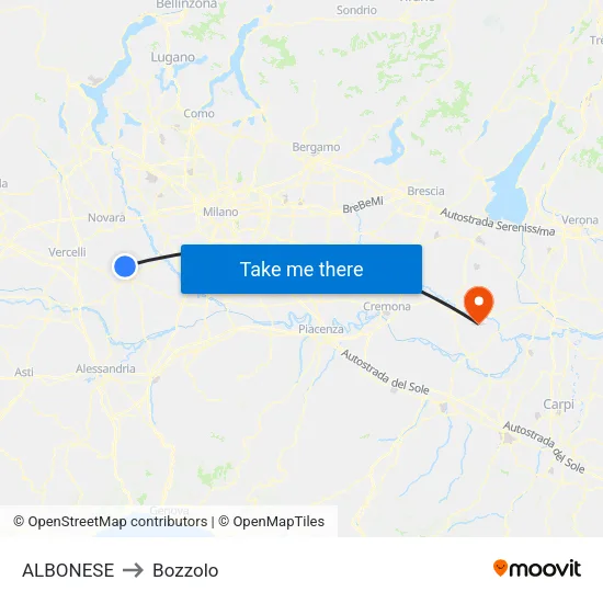 ALBONESE to Bozzolo map
