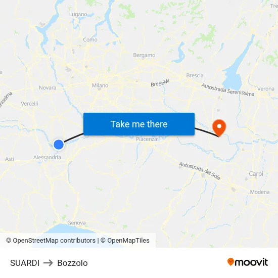 Suardi to Bozzolo map