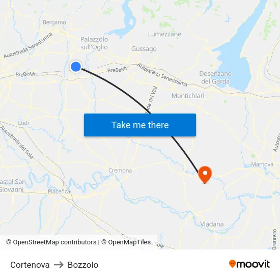 Cortenova to Bozzolo map