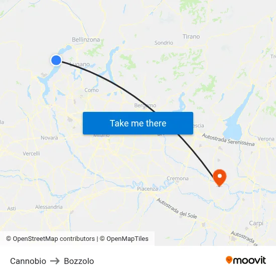 Cannobio to Bozzolo map
