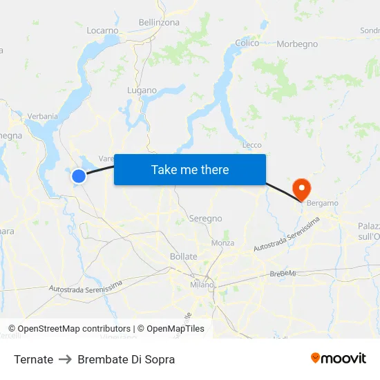 Ternate to Brembate Di Sopra map