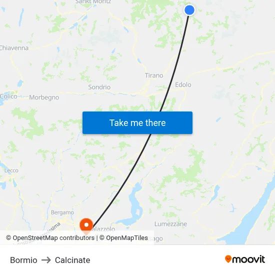 Bormio to Calcinate map