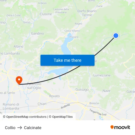 Collio to Calcinate map