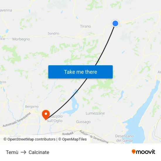 Temù to Calcinate map