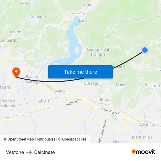 Vestone to Calcinate map
