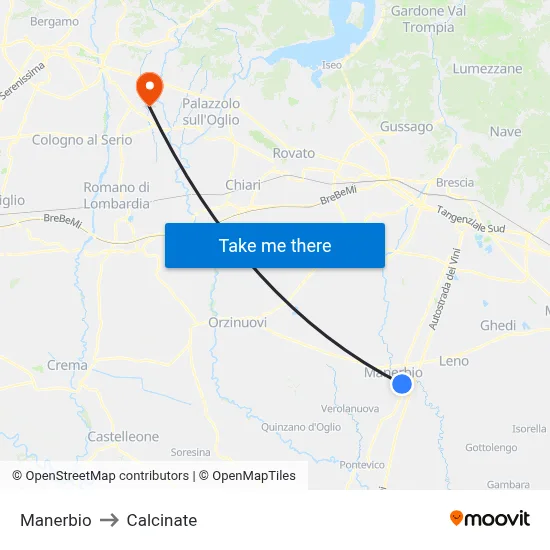 Manerbio to Calcinate map