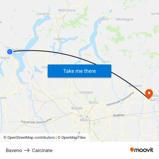 Baveno to Calcinate map