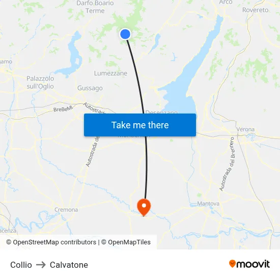 Collio to Calvatone map