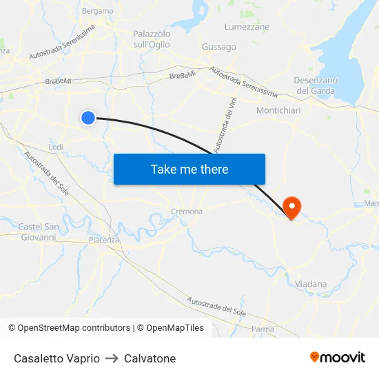 Casaletto Vaprio to Calvatone map