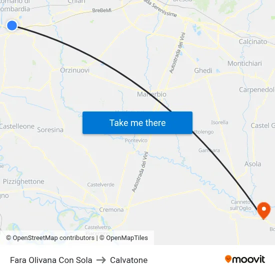 Fara Olivana Con Sola to Calvatone map