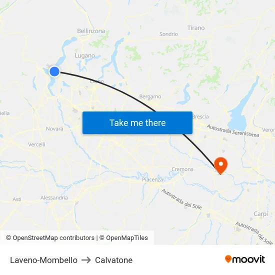Laveno-Mombello to Calvatone map