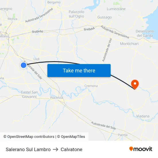 Salerano Sul Lambro to Calvatone map